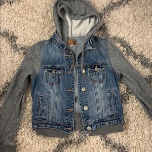 American Eagle Denim Vested Hoodie